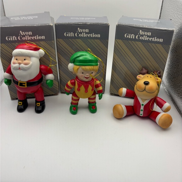 Avon Festive Stuffed Animal Set - Red, Green, Yellow vintage 1980s collectors - Picture 1 of 7